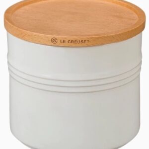 Le Creuset White 1.5 Quart Canister with Wooden Lid