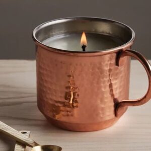 Thymes Simmered Cider Poured Candle, Copper Mug