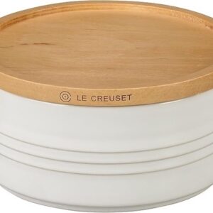 Le Creuset White 23 oz. Canister with Wooden Lid