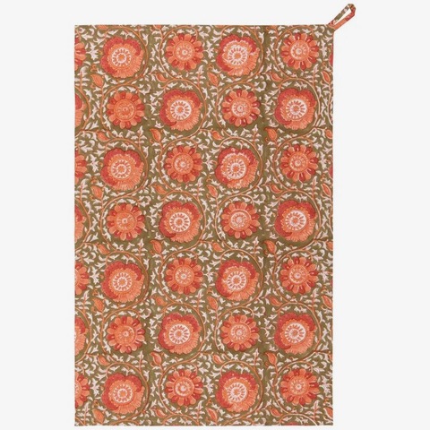 Zinnia Block Print Towel by Danica