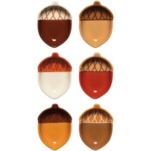 Set of 6 Oak and Acorn Pinchbowls